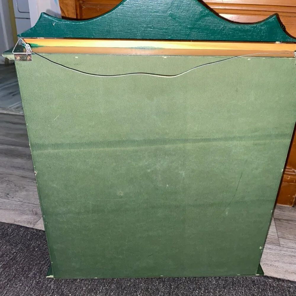 *Green Wood Glass Door Curio Cabinet for Miniatures (21